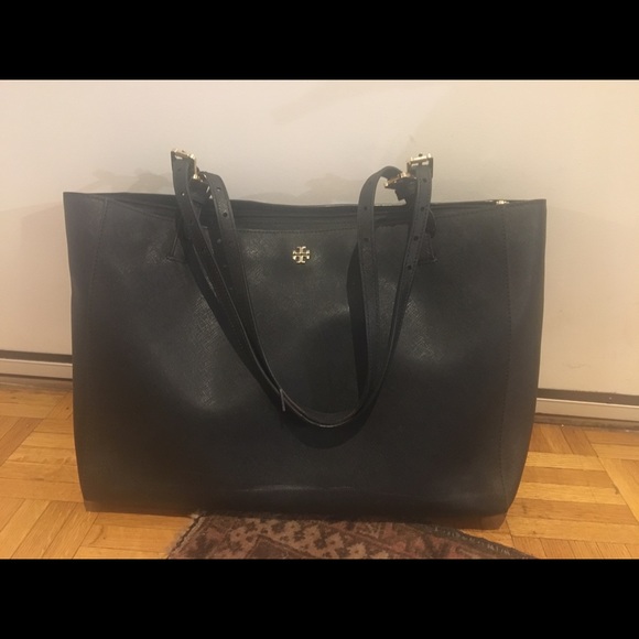*SOLD* on EBay l Black Tory Burch York Buckle Tote - Picture 2 of 2